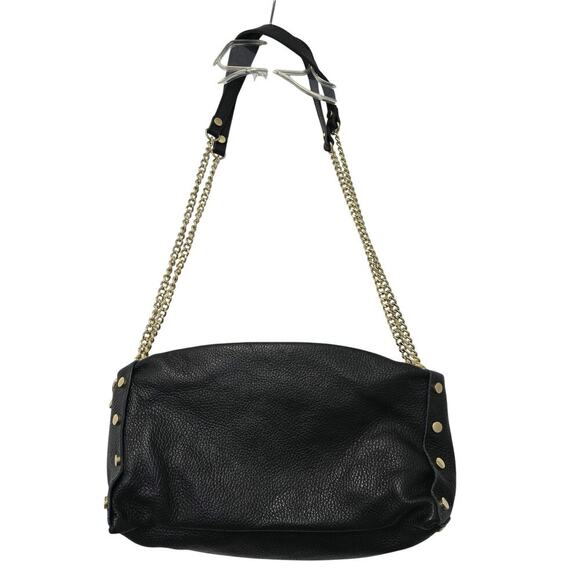 Valentina Fiore Guiene Leather Braided Black Shoulder Bag with Gold Strap Italy - Picture 2 of 8